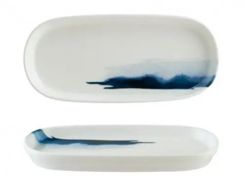 Letzte Chance Ovaler Teller "Bonna Blue Wave" 21cm 12 set