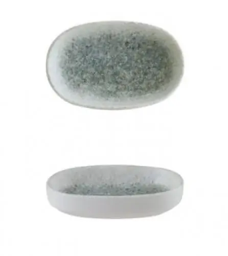 Zertifiziert Ovaler Teller "Bonna Hygge Lunar Ocean Blue" 10cm 12 Set