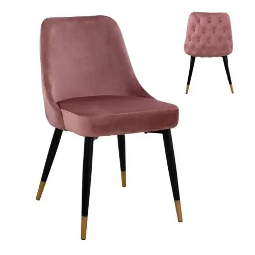 Stuhl Serenity mit Samtstoff Rosé Preis Gesenkt