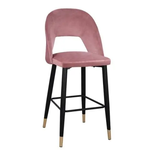 Kracherpreis Barhocker HARPER mit Samtstoff in Rosé
