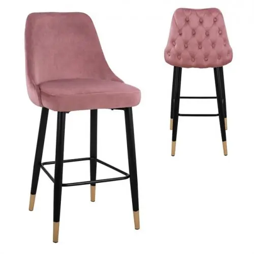 Barhocker Serenity mit Samtstoff in Rosé Top-Preis