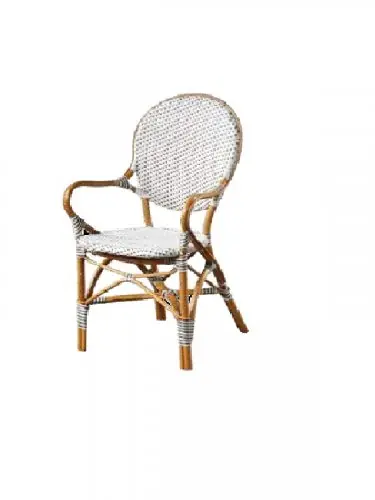 Jetzt Kaufen Sessel mit Armelehne aus synthetischem Rattan und Bambusrahmen in weiß