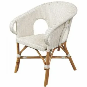 Ausverkauf Sessel mit Armlehne aus synthetischem Rattan in weiß
