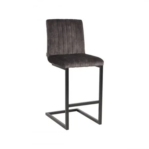 Barhocker Milo 41x53x100 cm Anthrazit Velours | Schwarzes Metall Saisonangebot