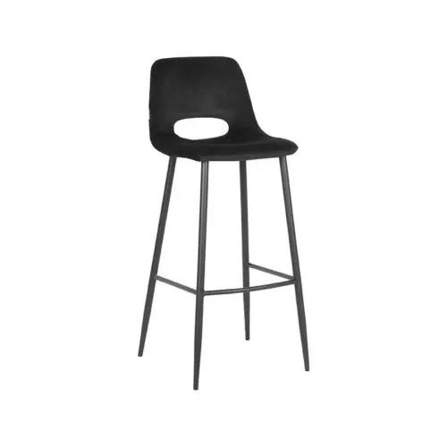 Jetzt Bestellen Barhocker Josh 42x47x104 cm Schwarzer Samt l Schwarzes Metall