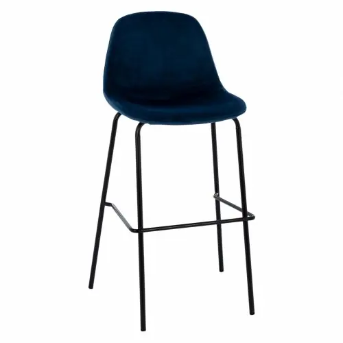 VINCENT HOCKER SAMT BLAU UND METALLRAHMEN 56,5x47x106 cm. Direkt Vom Hersteller