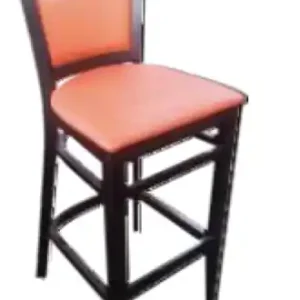 Billig Barhocker aus buche mit orange-roter polsterung