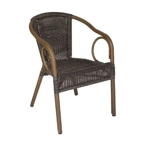 Outdoor Sessel "Costa" aus Aluminium Geflecht in Schwarz Neu Im Sortiment