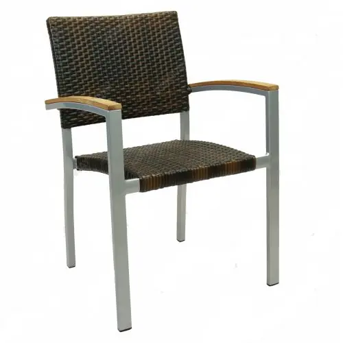 Stapelstuhl Borneo Aluminium im Lederlook Neue Ware