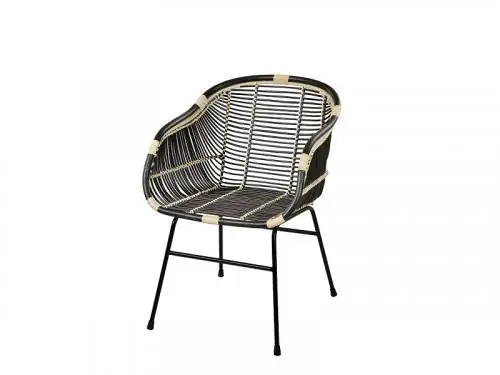 Sessel mit Armlehnen und Metallrahmen in Schwarz Markenprodukt
