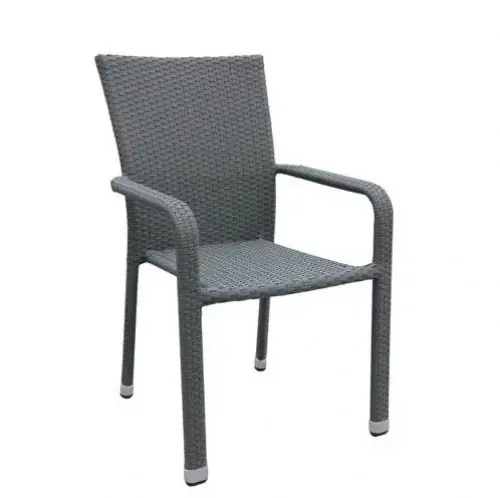 Bestseller Outdoor Sessel "Modus" aus Aluminium und Flechtwerk in Anthrazit stapelbar