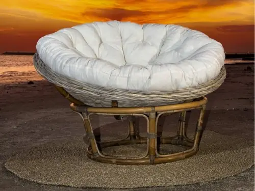 Sessel aus natürlichem Rattan und Kissen Billig