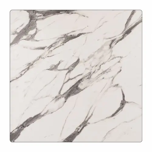 HPL- Tischplatte in Weiß-grauem Marmor 60x60 cm, dicke 12mm Nur Heute