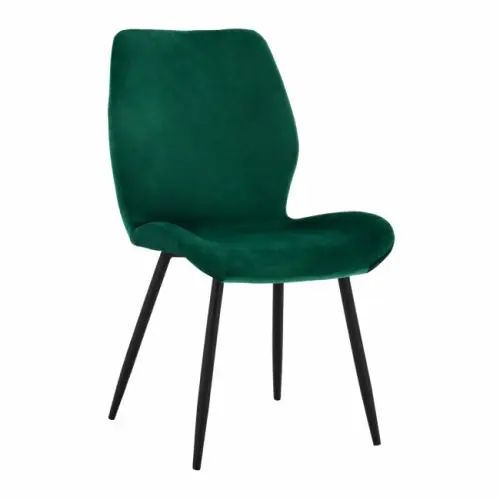 Stuhl "Klay" aus Samt grün und schwarzem Metallgestell Top-Angebot