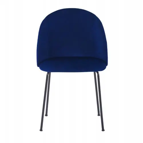 Markenprodukt "CLARA" Stuhl in Samt Blau mit Metallbeinen