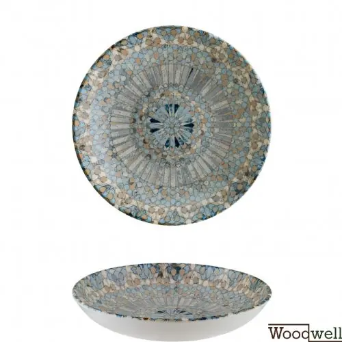 Preiswert Salat Schale "Bonna Luca Mosaic" 25cm-1300cc 6 Set blau/beige
