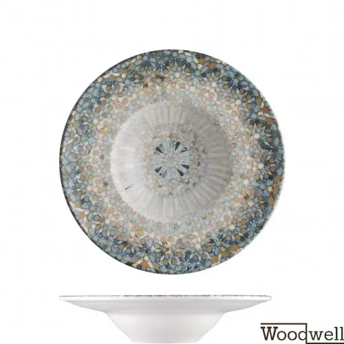 Pastateller "Bonna Luca Mosaic" 28cm 6 Set blau/beige Neue Ware