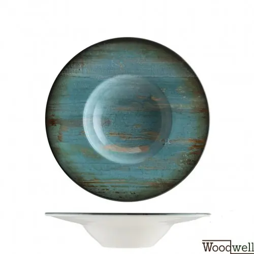 Kracherpreis Pastateller "Bonna Madera" 28cm-400cc 6 Set grün/blau