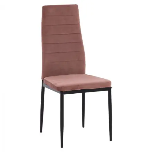 Schneller Versand Metallstuhl "Lady" aus rose Samt mit Metallrahmen