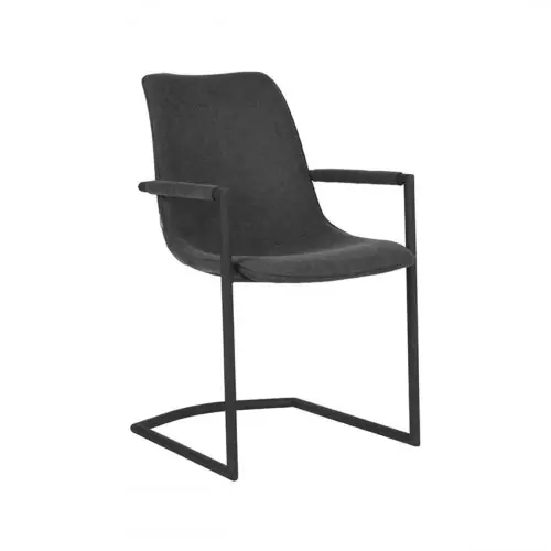 Polsterstuhl "Bono" aus Strick Stoff in Anthrazit und Metallgestell 54x64x87 cm Meistverkauft