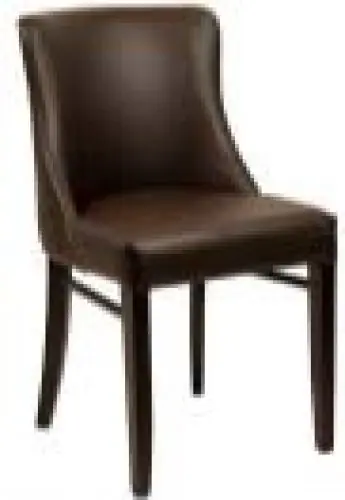 Online Kaufen Polsterstuhl "Padova" aus braunem Kunstleder Braun und Wenge Holzbeinen