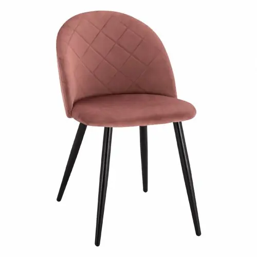 Stuhl "Oded" mit Metallbeinen aus rose Samt 49x57x79cm Preisreduziert