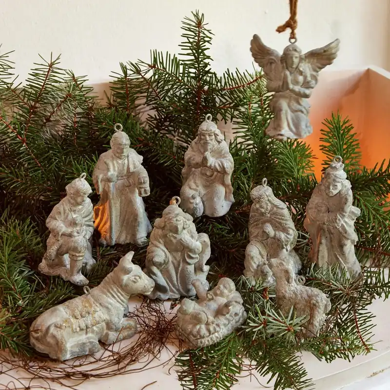 Schnäppchen Krippenfiguren 10er Set Holy Family