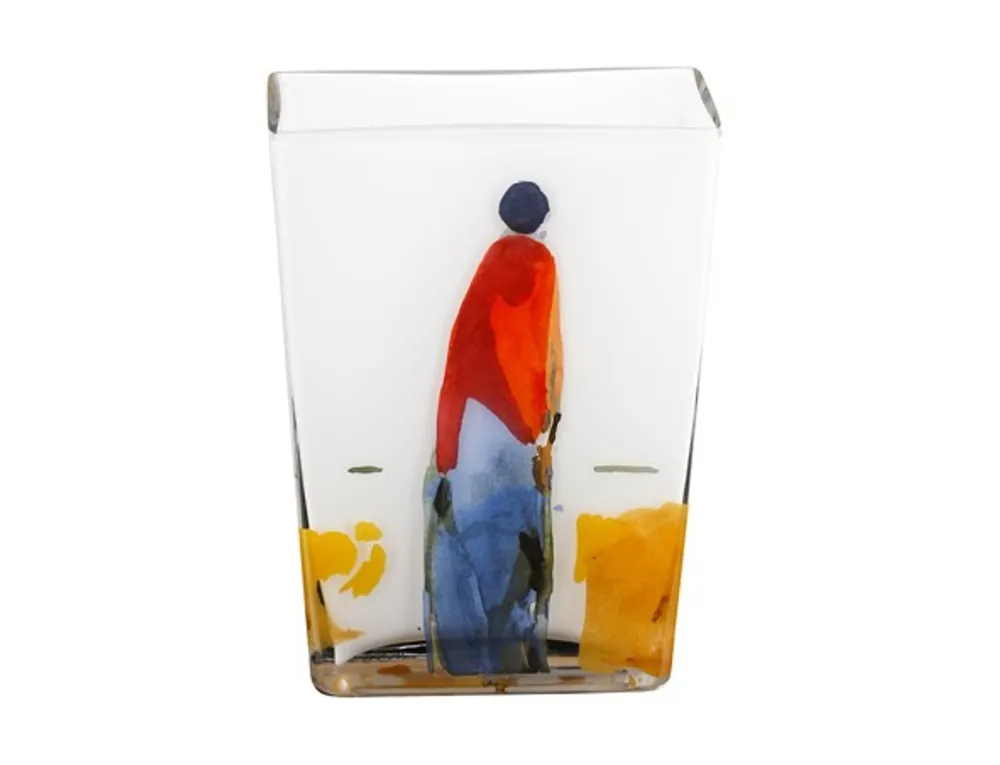 Handgearbeitete Opalglasvase mit einem Motiv von Oskar Koller, Höhe 20 cm - feinste Qualität aus der Tettau Porzellanfabrik - wunderschöne Vase Preiswert