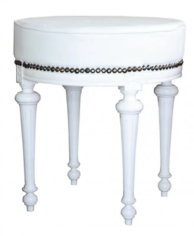 Jetzt Kaufen Casa Padrino Barock Sitzhocker / Rundhocker Weiß / Weiß
