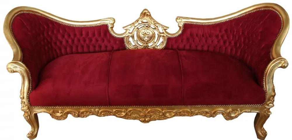 Aktuell Barock Sofa Vampire Bordeaux/Gold- Limited Edition - Lounge Couch