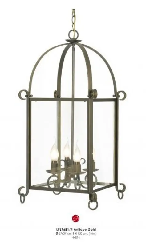 Casa Padrino Barock Hängeleuchte Antik Gold Ø 37 x H. 100 cm - Barock Lampe Preisreduziert
