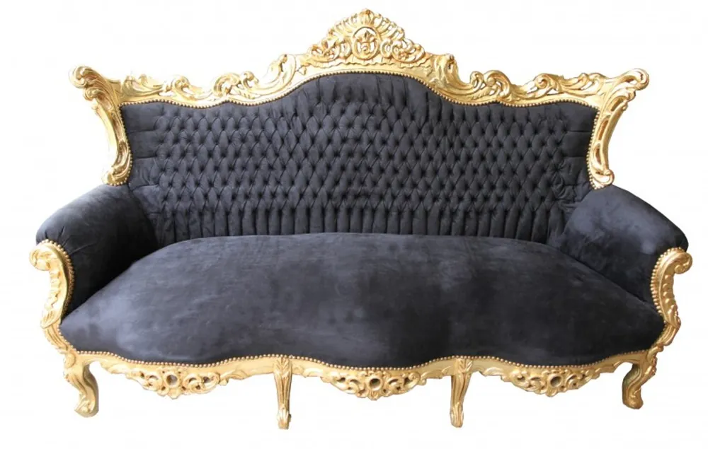 Rabatt Casa Padrino Barock Sofa Master Schwarz/Gold
