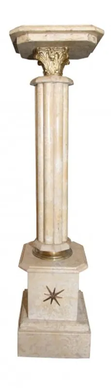 Casa Padrino Barock Säule aus Marmor Höhe: 107cm, Breite: 27cm, Tiefe: 26 cm - Marmorsäule Abverkauf