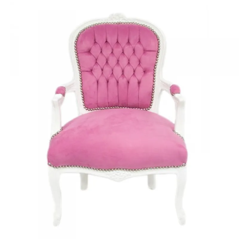 Meistverkauft Casa Padrino Barock Salon Stuhl Mod1 Rosa / Weiss