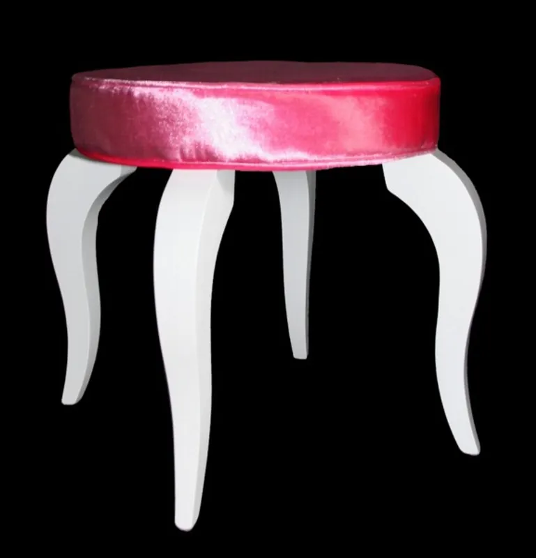 Casa Padrino Barock Sitzhocker Rosa / Weiß - Designer Rundhocker - Luxus Qualität Jetzt Bestellen