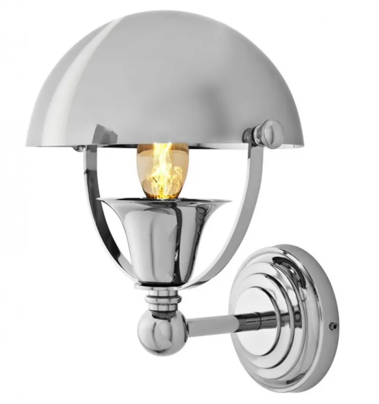 Casa Padrino Luxus Wandleuchte NYC Vintage Banker Style vernickeltes Metall - Wand Leuchte Lampe Sale