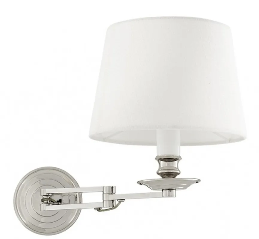 Casa Padrino Luxus Wandleuchte White Shade Weiß vernickeltes Metall - Wand Leuchte Lampe Bestpreis