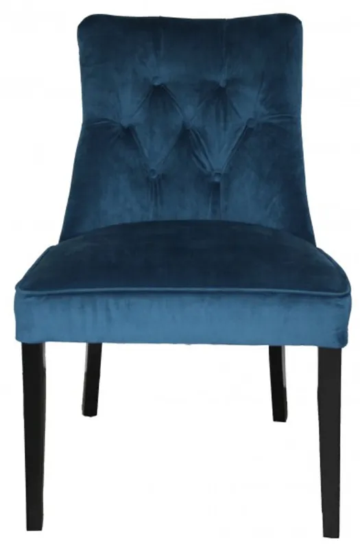 Bestseller Casa Padrino Esszimmer Stuhl Blau / Schwarz ohne Armlehnen - Barock Möbel