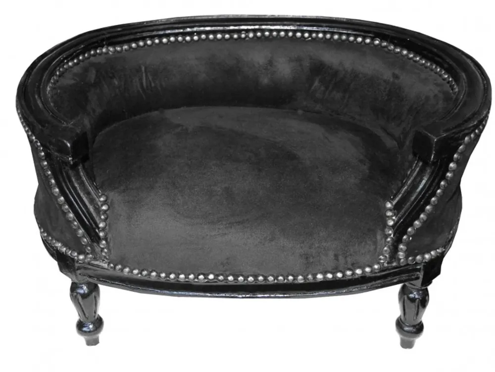 Nur Heute Barock Hunde & Katzen Sofa Schwarz /Schwarz Hundebett & Katzenbett