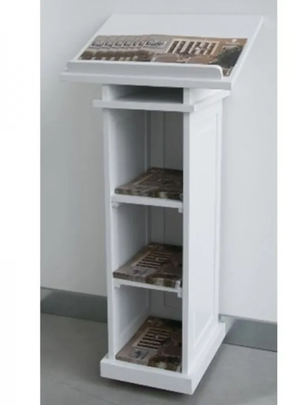 Casa Padrino Rednerpult / Stehpult / Messe Pult Weiß - Hotel, Cafe, Restaurant, Ladeneinrichtung, Shop Einrichtung, Messe Einrichtung Markenware