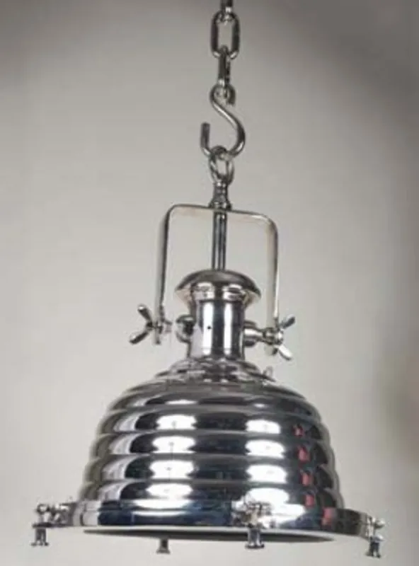Preisknaller Casa Padrino Industrial Hängeleuchte Silber Vernickelt 40 x 40 x 53 cm - Industrie Design Vintage Lampe Leuchte
