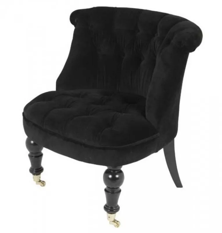 Garantierte Lieferung Luxus Barock Salon Stuhl Paris Schwarz aus der Luxus Kollektion von Casa Padrino - Hotel Cafe Restaurant Möbel Einrichtung