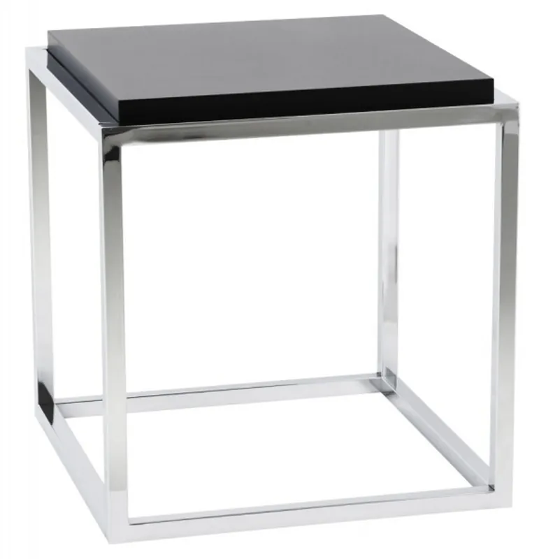 Casa Padrino Designer Beistelltisch Schwarz / Chrom 42 x 42 x 44 cm - Tisch - Hotel Cafe Restaurant Praxis Kanzlei Einrichtung Preisknaller