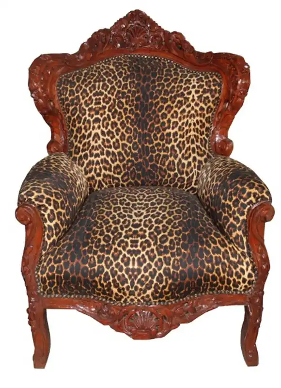 Casa Padrino Barock Sessel "King" Leopard/Braun- Antik Stil Abverkauf