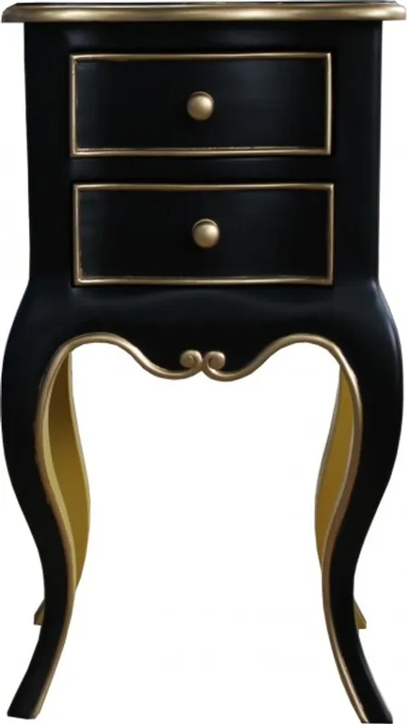 Beliebt Casa Padrino Barock Kommode mit 2 Schubladen Schwarz / Gelb / Gold H 70 cm, B 38 cm - - Nachttisch Konsole - Nachtschrank