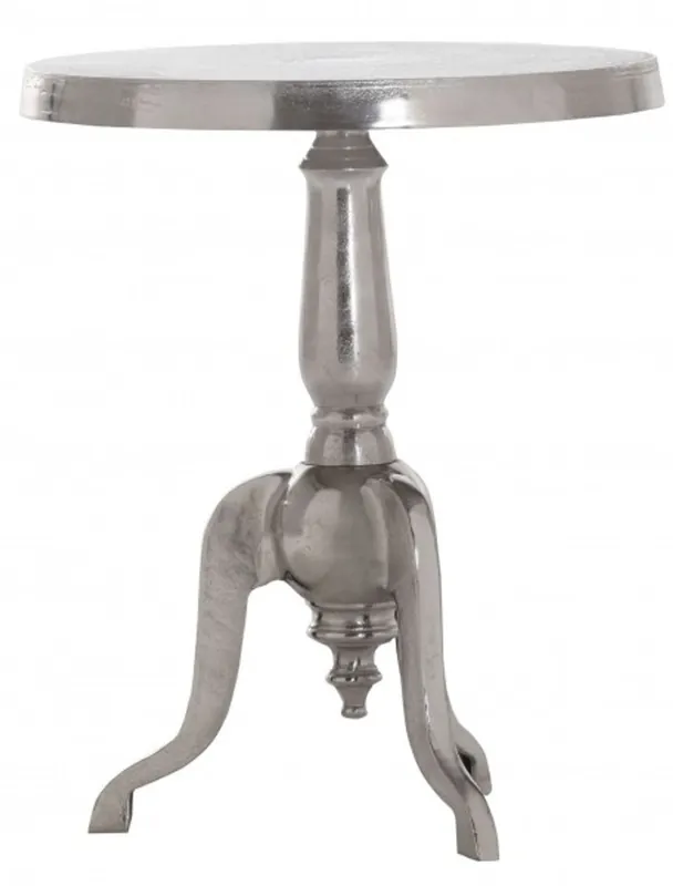 Casa Padrino Aluminium Massiv Beistelltisch H 63 x 51 cm - Tisch - Alu Finish - Barock Stil Sofort Bestellen