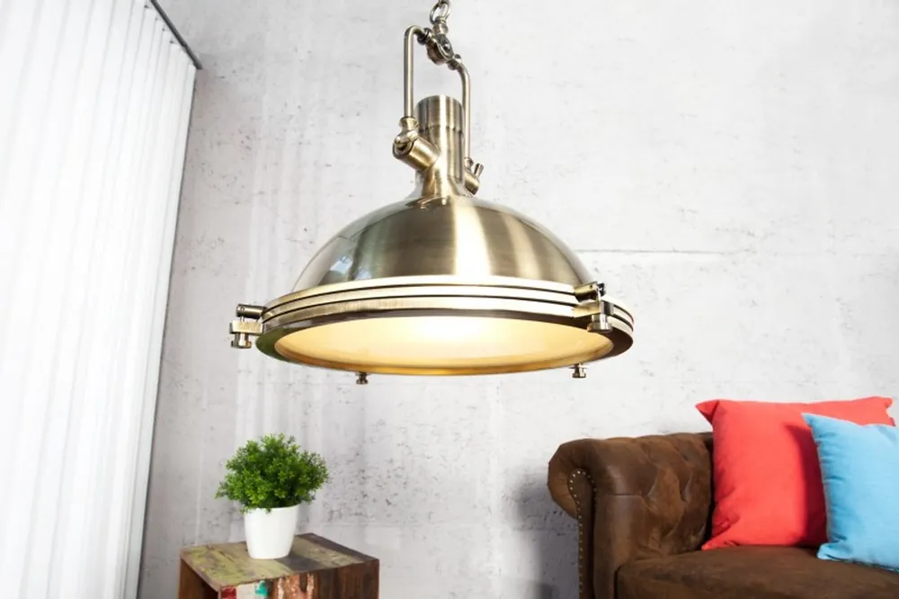 Casa Padrino Industrial Hängeleuchte Bronze Mod2 45 cm - Industrie Design Vintage Lampe Leuchte Garantierte Lieferung