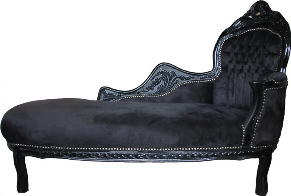 Casa Padrino Barock Chaiselongue "King" Schwarz / Schwarz Mod2 Super-Preis