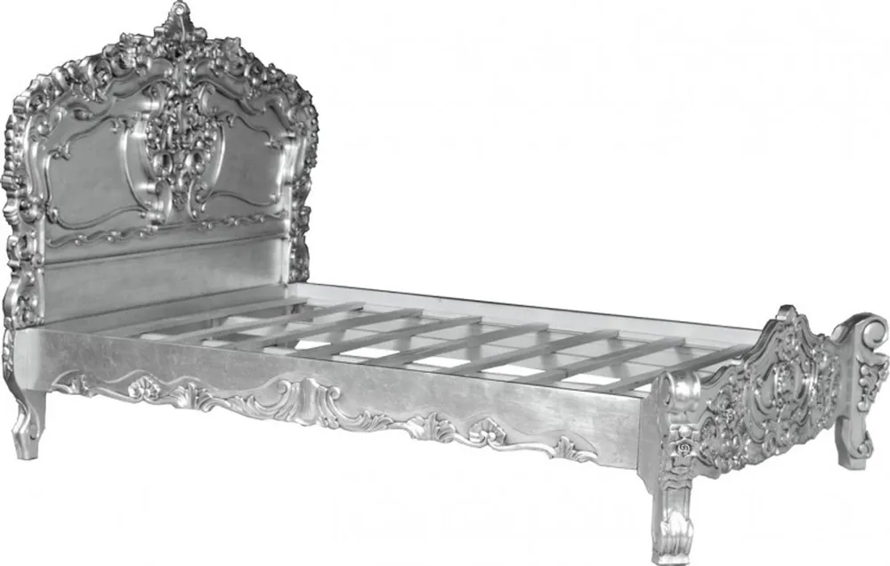 Direkt Vom Hersteller Barock Bett Pure Baroque Silber 160 x 200 cm aus der Luxus Kollektion von Casa Padrino