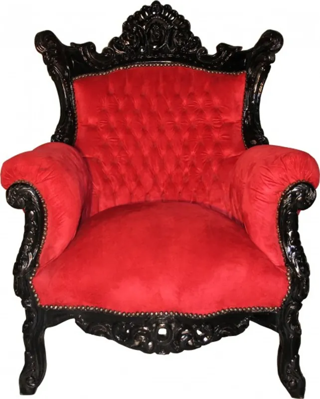 Casa Padrino Barock Sessel "Al Capone" Bordeaux/Schwarz Knallerangebot